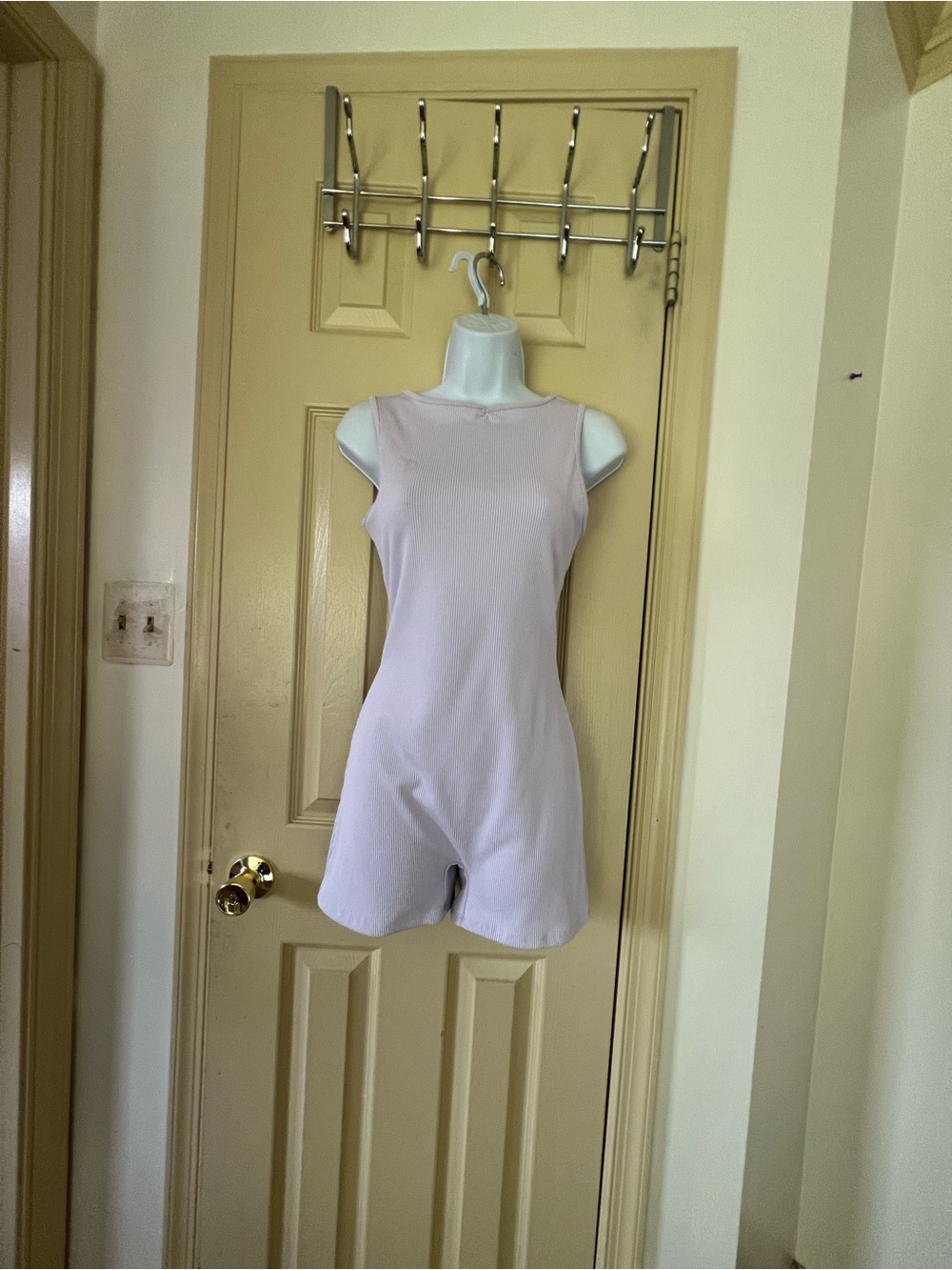 New Sleeveless Ribbed Romper in Light Lavender - Women's Intimates size xl runs